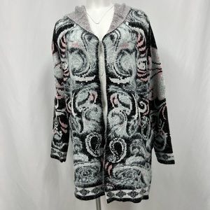 NWT Vertigo Super Soft Long Open Cardigan with Hood, Size Medium